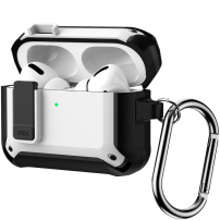 Супер издръжлив калъф с карабинер за AirPods Pro 3 - бял