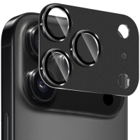 NORTHJO закалено стъкло с метална рамка за защита на лещите на камерата за iPhone 17 Pro Max - черно