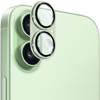 ENKAY закалено стъкло с шлифована рамка за защита на лещите на камерата за iPhone 17 - зелено