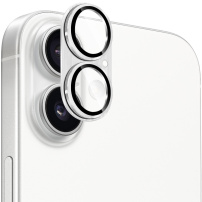 ENKAY закалено стъкло със шлифована рамка за защита на лещите на камерата за iPhone 17 - сребърно