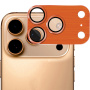 ENKAY закалено стъкло с шлифована рамка за защита на лещите на камерата за iPhone 17 Pro Max - оранжево