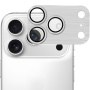 ENKAY закалено стъкло с полирана рамка за защита на обективите на камерата за iPhone 17 Pro Max - сребърен