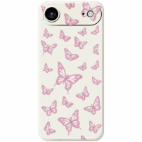 Защитен калъф с мотив пеперуди за iPhone Air - бежов