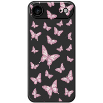 Защитен калъф с мотив на пеперуди за iPhone Air - черен
