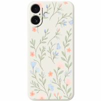 Защитен калъф с флорален мотив за iPhone 17 - бежов