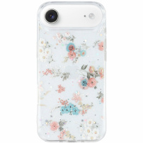 Блестящ прозрачен калъф за iPhone Air - цветя
