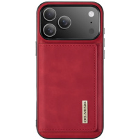 DG.Ming 2в1 калъф с подвижен магнитен портфейл за iPhone 17 Pro Max - червен