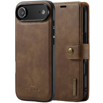 DG.Ming 2в1 подвижен флип кейс за iPhone Air - кафяв