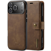 DG.Ming 2в1 сваляем се флип калъф за iPhone 17 Pro Max - кафяв