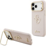 Калъф Guess Grained 4G Logo със сгъваема стойка за iPhone 17 Pro Max - розов