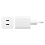 PanzerGlass empower Turbo GaN бързозареждащ адаптер с 2x USB-C порта - 45W - бял