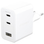 PanzerGlass empower Turbo GaN бързозареждащ адаптер с портове 2x USB-C / USB-A - 70W - бял