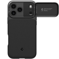 Spigen Optik Armor устойчив калъф със защита за камерата и MagSafe за iPhone 17 Pro Max - черен