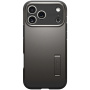 Spigen Tough Armor T устойчив калъф със стойка и MagSafe за iPhone 17 Pro - тъмно сив