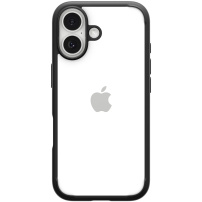 Spigen Ultra Hybrid прозрачен калъф с цветна рамка за iPhone 17 - черен
