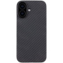 Tactical Aramid калъф с десен на въглеродни влакна и MagSafe за iPhone 17 - тъмносив