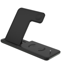 Q20 4в1 сгъваема безжична стойка за iPhone / Apple Watch / AirPods с Lightning конектор - 15W - черна