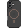 Tactical Hyperstealth 2.0 прозрачен калъф с кафяв MagSafe за iPhone 17 - черен