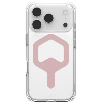 UAG Plyo високо устойчив прозрачен калъф с розов MagSafe за iPhone 17 Pro - прозрачен