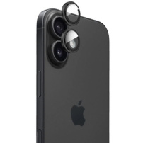 FIXED Camera Glass закалено стъкло с алуминиева рамка за защита на обективите на камерата за iPhone 17 - черен