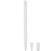 3в1 силиконов калъф за Apple Pencil 2. поколение / Pro - бял