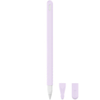 3в1 силиконов калъф за Apple Pencil 2. поколение / Pro - лилав