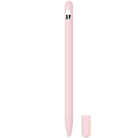 3в1 силиконов калъф с две покрития на върха за Apple Pencil 1. поколение - розов