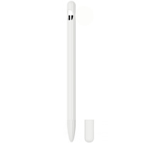3в1 силиконов калъф с две покрития на върха за Apple Pencil 1. поколение - бял