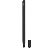3в1 силиконов калъф с две покрития на върха за Apple Pencil 2. поколение / Pro - черен