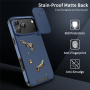 Матов кейс с плъзгащ се капак за камера за iPhone 17 Pro Max - тъмно син
