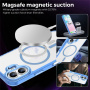 Прозрачен калъф с цветна рамка и MagSafe за iPhone 17 - син