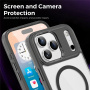 Прозрачен калъф с цветна рамка и MagSafe за iPhone 17 Pro - черен