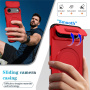 Кейс с плъзгащ се капак за камера, сгъваема стойка и MagSafe за iPhone Air - червен