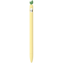 Защитен силиконов калъф с листенца за Apple Pencil 1. поколение - жълт