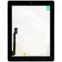 Преден тъч скрийн (touch screen) за Apple iPad 3 с бутон Home Button и лепило - ТОП качество - черно