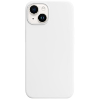 Силиконов калъф с MagSafe за iPhone 14 Plus - бял