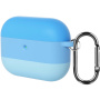 Силиконов калъф с ленти и карабина за AirPods Pro 3 - син