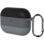 Силиконов калъф с ленти и карабина за AirPods Pro 3 - сив