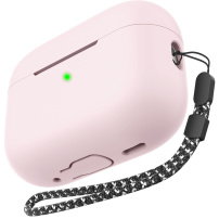 AhaStyle силиконов калъф с връзка за AirPods Pro 3 - розов
