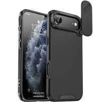 Матов кейс с плъзгащ се капак за камера за iPhone Air - черен