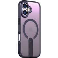 Кейс сгъваем стойка и MagSafe за iPhone 17 - тъмно лилав
