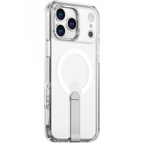 Кейс сгъваем стойка и MagSafe за iPhone 17 Pro Max - прозрачен