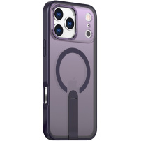 Кейс сгъваем стойка и MagSafe за iPhone 17 Pro Max - тъмно лилав