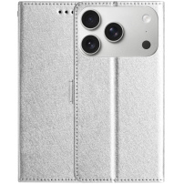 Флип калъф от PU кожа за iPhone 17 Pro Max - сребърен