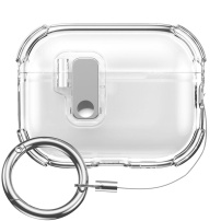 Прозрачен калъф с цип и карабинер за AirPods Pro 3 - прозрачен