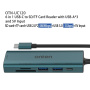 ONTEN UC120 6v1 hub - слот за SD / TF карта / USB-C / 3x USB-A към USB-C - сив