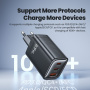 Toocki TCT65 адаптер за бързо зареждане с портове 2x USB-C / USB-A - 65W - бял