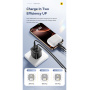 ESSAGER ES-CD54 мини адаптер за бързо зареждане с USB-C / USB-A портове - 20W - черен