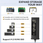 ESSAGER ES-HB01 7в1 хъб - SSD диск / слот за SD / TF карта / 2x USB-C / 2x USB-A към USB-C - тъмносив