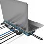 ONTEN OTN-9199A 13в1 hub - слот за SD / TF карта / RJ45 / HDMI / VGA / 3,5 mm jack / 3x USB-C / 4x USB-A към USB-C - петролен